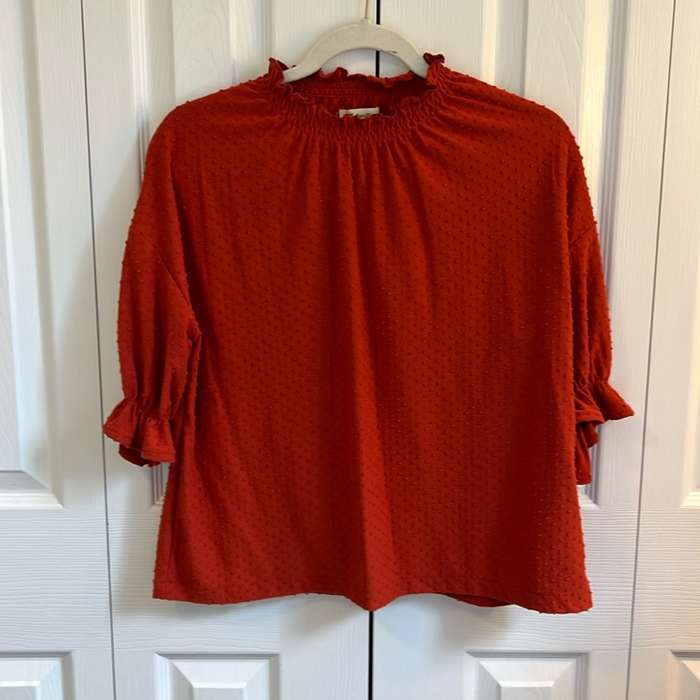 Clipper Ruffle Top Clay Brown - Picture 2 of 6